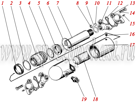Гидроцилиндр угла резания ДЗ-143